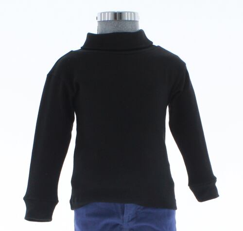 Playera Niño / Niña Color Negro Cuello de Tortuga 3445 2 a 16 Años.