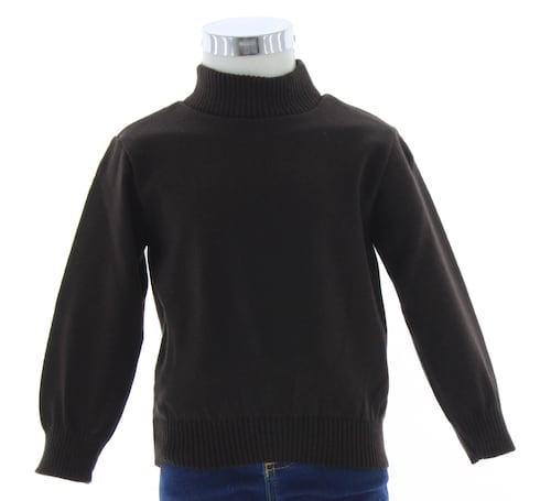 Sueter Ligero Niño Color Cafe Oscuro Cuello Alto 3457 2 a 16 Años.