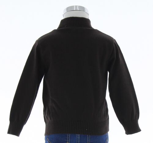 Sueter Ligero Niño Color Cafe Oscuro Cuello Alto 3457 2 a 16 Años.