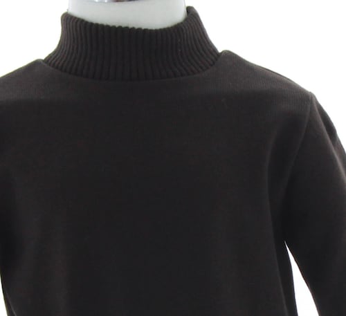 Sueter Ligero Niño Color Cafe Oscuro Cuello Alto 3457 2 a 16 Años.