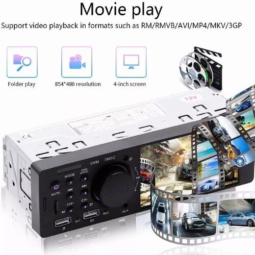 Auto Estereos Pantalla Táctil 1 Din Bluetooth Usb Cámara