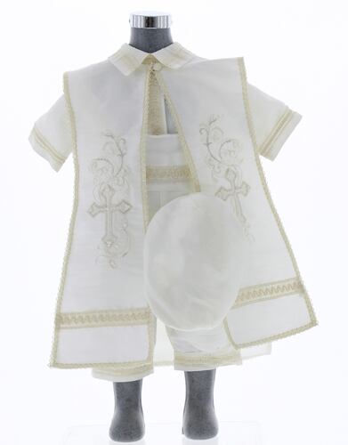 Ropón Bautizo Niño con Kit de Vela y Sabana 3466 0 a 4 Años.