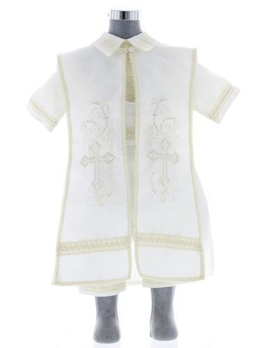 Ropón Bautizo Niño con Kit de Vela y Sabana 3466 0 a 4 Años.