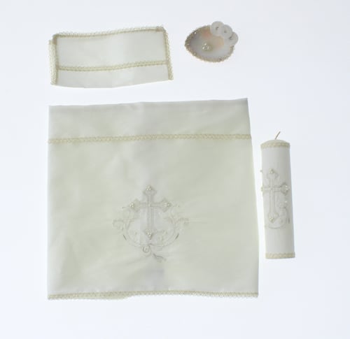 Ropón Bautizo Niño con Kit de Vela y Sabana 3466 0 a 4 Años.
