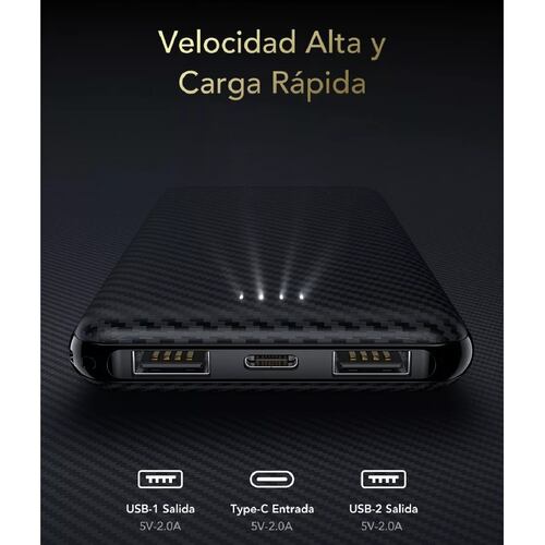 Banco De Energía 10000mah Pila Cargador Portátil