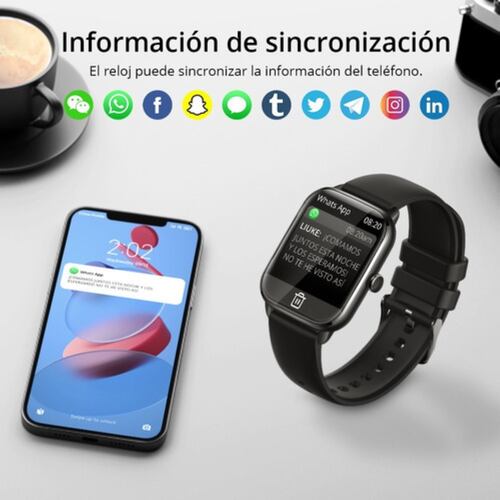 Reloj Inteligente De 1,9 Pulgadas Smartwatch negro