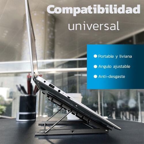 Base Soporte Para Laptop Ajustable de Aluminio Negro