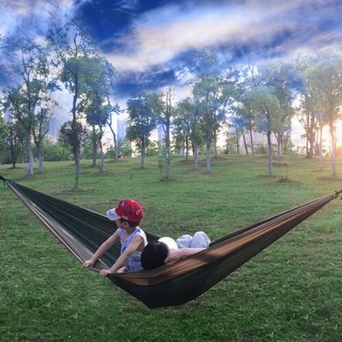 Hamaca Camping con Kit De Instalación Verde Militar
