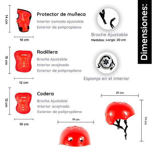 Kit Casco Protección Juvenil Rodilleras +muñequeras+ Coderas