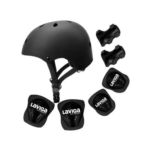 Kit Casco Protección Juvenil Rodilleras +muñequeras+ Coderas