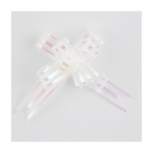 Moño Listón Mariposa Organza Chico 10 Pzas Blanco Selanusa