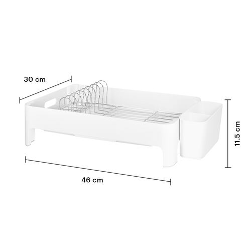 AGBOX Escurridor para Trastes y Porta Cubiertos 1 Nivel Blanco LTHMJ001.