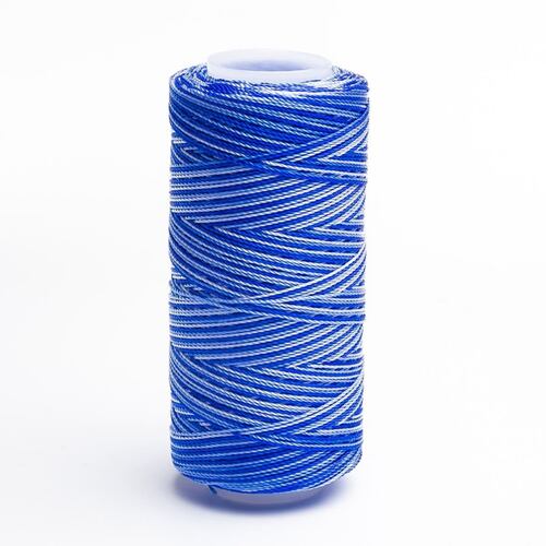 Caja 6 Pzs Hilo Crochet Nylon Azul rey/Blanco Selanusa