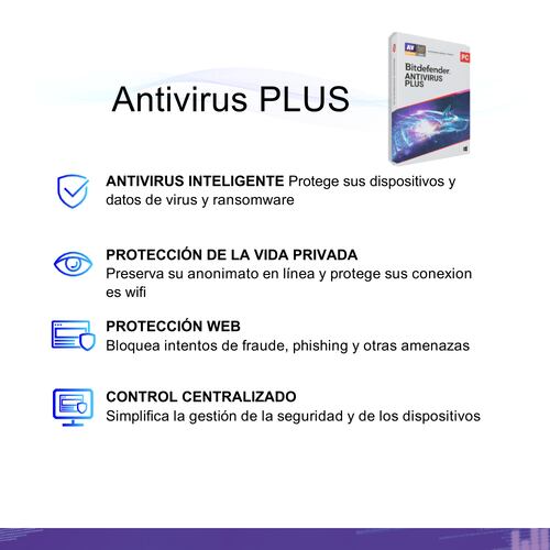 Bitdefender Antivirus Plus 1 Usuario, 2 Años