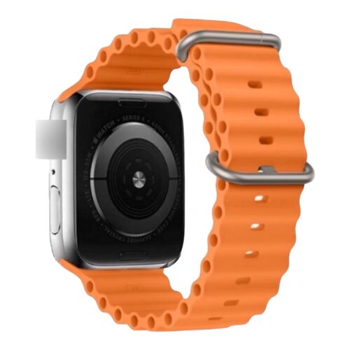 Correa Estilo Ocean Color Naranja Compatible Con Apple watch  Ultra 49mm.