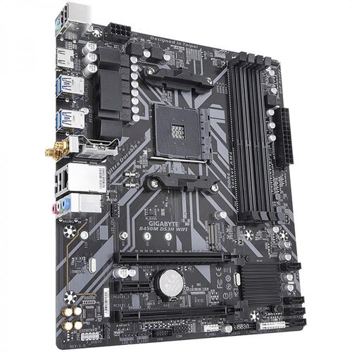 Tarjeta Madre GIGABYTE B450M DS3H WIFI BT 4xDDR4 2xPCI-E USB3 Socket AM4.