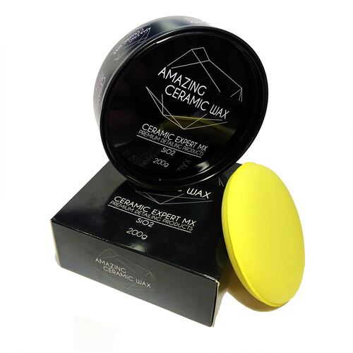 Cera para auto Amazing Ceramic Wax Recubrimiento Cerámico, acabado recién pulido.