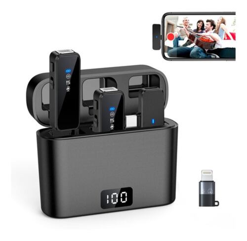Micrófono Lavalier Solapa Inalámbrico Para iPhone Y Android