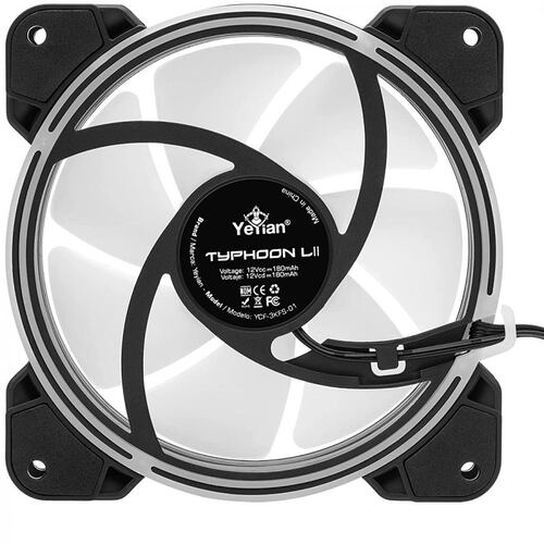 Kit YeYian ARGB 3 Ventiladores 120mm + 2 Tiras LED + Control TYPHOON LII MASTER YCF-3KFS-01.