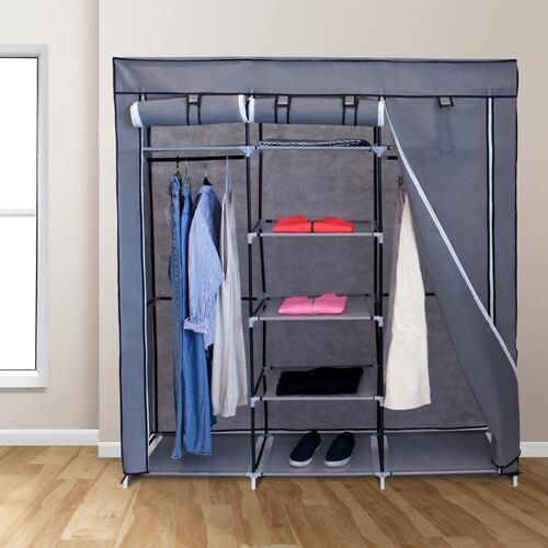AGBOX Closet Armable Ropero Organizador De Ropa Récamara 1.70mts Gris AG-CW29GN