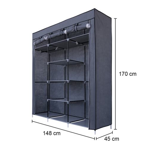 AGBOX Closet Armable Ropero Organizador De Ropa Récamara 1.70mts Gris AG-CW29GN