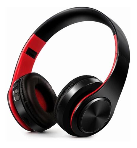 Audífonos Inalámbricos Bluetooth Diadema Hi-fi Negro con Rojo