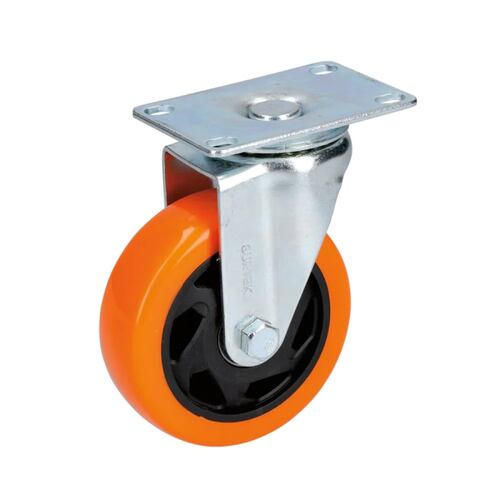 Rodaja PVC Naranja Giratoria C/Doble balero 2 Surtek