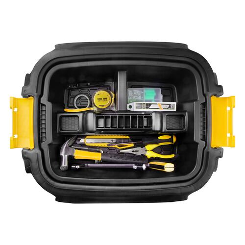 AGBOX Caja Banco Taburete Para Trabajo Pesado Con Portaherramientas Strata Negro AG-HW125.