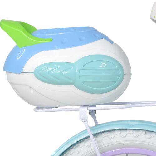 Bicicleta Infantil Azul Niña R16 + Canasta Termo Y Rueditas
