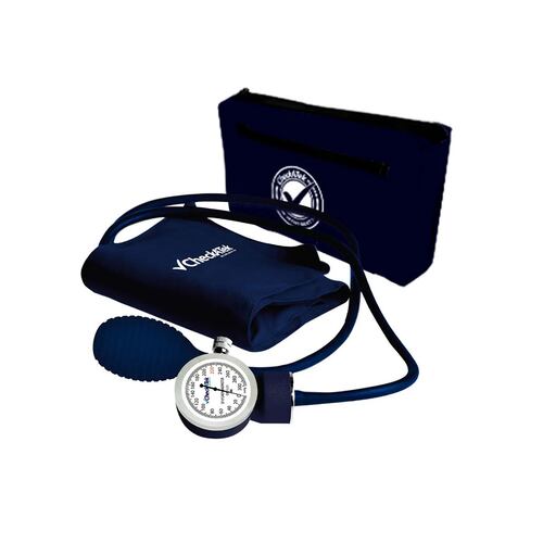 Kit Baumanómetro C/ Estetoscopio Doble Campana Eco Azul Marino Checkatek