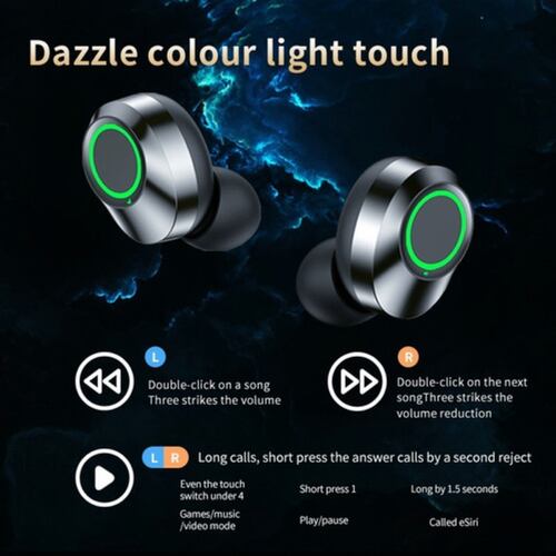 2in1 Audífonos Inalámbricos Bluetooth Gamer Música Con Bajos GRIS