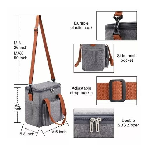 Mochila Hielera Mochilas Térmicas Hielera ,lonchera 8l Gris