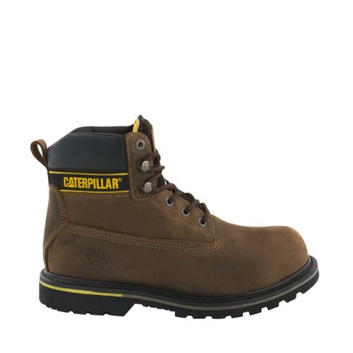 Bota hiker industrial con casco de acero color chocolate, marca Caterpillar, mod. 180639