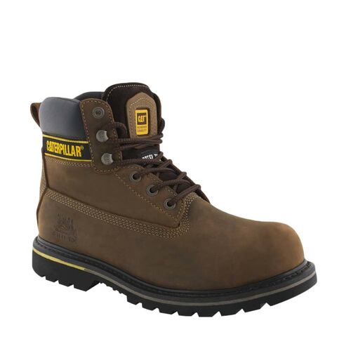 Bota hiker industrial con casco de acero color chocolate, marca Caterpillar, mod. 180639