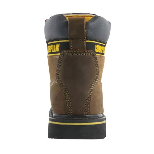 Bota hiker industrial con casco de acero color chocolate, marca Caterpillar, mod. 180639