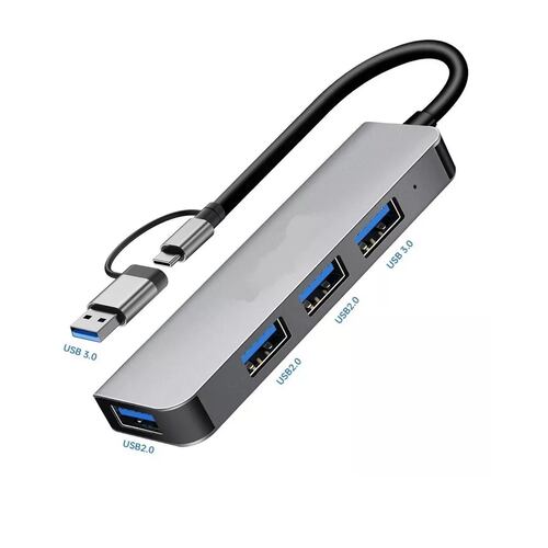 4 Puertos Hub Usb Adaptador Para Laptop Usb 3.0 Tipo C 5gbps