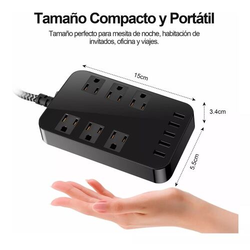 Multicontacto Regleta Enchufe Con Usb Protector Sobretensión