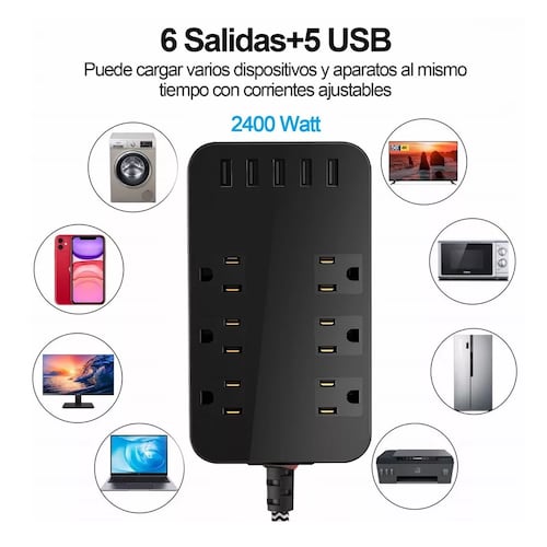 Multicontacto Regleta Enchufe Con Usb Protector Sobretensión