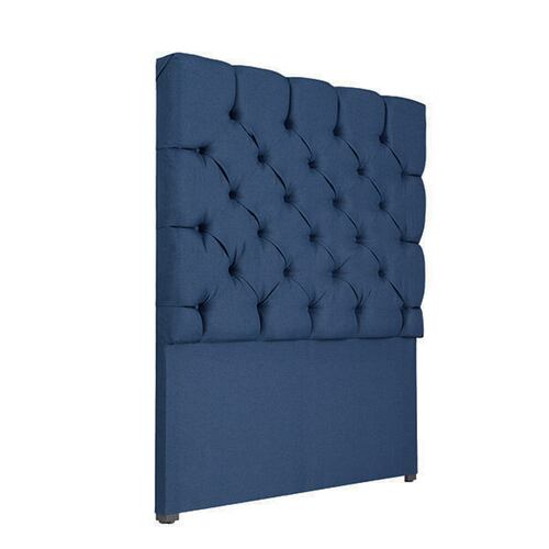 Colchón Queen Size Spring Air Marte Con Cabecera Dicasa Capri Lino Azul