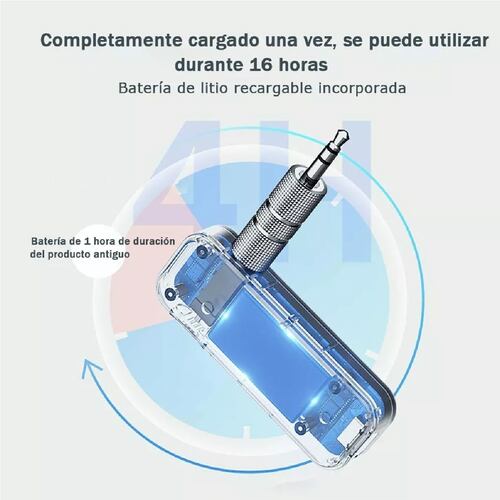 Receptor Auxiliar Bluetooth Auto Coche Manos Libres 3.5mm