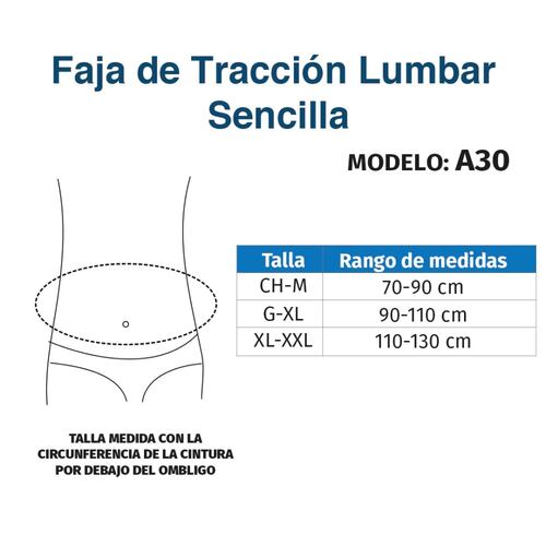Faja Corset Tracción Lumbar Sencilla Vertebra A30 Tynor