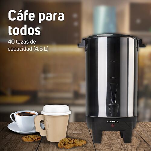 Cafetera Industrial Taurus 40 tazas acero inox filtro lavable