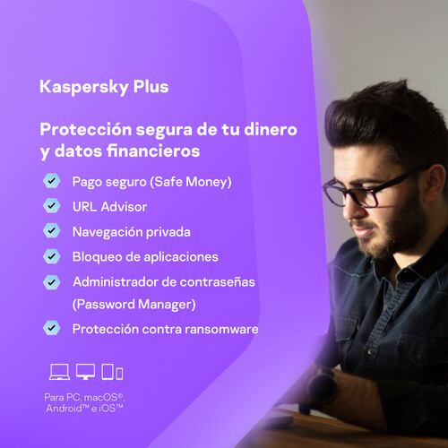 ESD Kaspersky Plus 3 Disp 2 Cuentas KPM 1 año