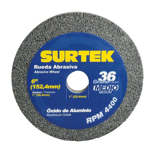 Rueda Abrasiva Óxido De Aluminio 6x1pulg Grano 36 Surtek