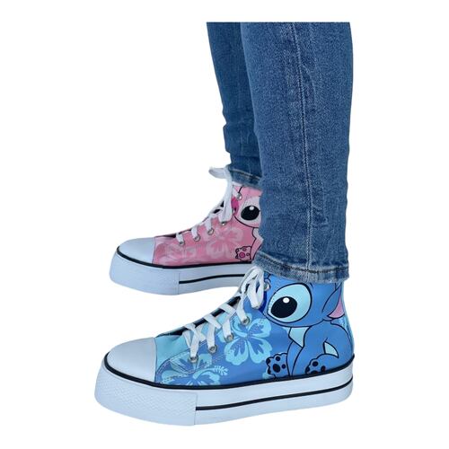 Tenis Personalizados Tela Sublimada Stitch y Angel.