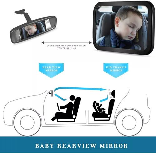 Espejo Retrovisor Amerza Para Vigilar Bebés 30x19cm