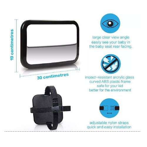 Espejo Retrovisor Amerza Para Vigilar Bebés 30x19cm