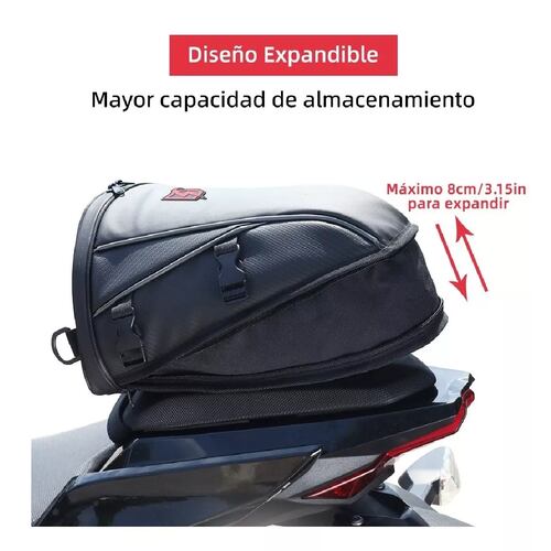 Bolsa Trasera De Motor Expandible Con Funda Impermeable