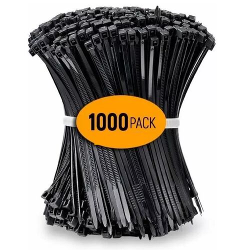 Kit 1000 Pzs Cinchos Plástico 18lb Bridas De Nailon Anti-uv 15cm Negro