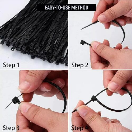 Kit 1000 Pzs Cinchos Plástico 18lb Bridas De Nailon Anti-uv 15cm Negro
